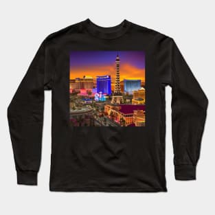 Las Vegas Skyline Ai Art Long Sleeve T-Shirt